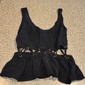 Y2k style lace up top